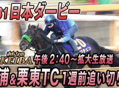 【2026年日本ダービー・１週前追い切り】３歳馬7944頭の頂点へ！　みんなのKEIBA　5月31日　午後2時40分拡大放送