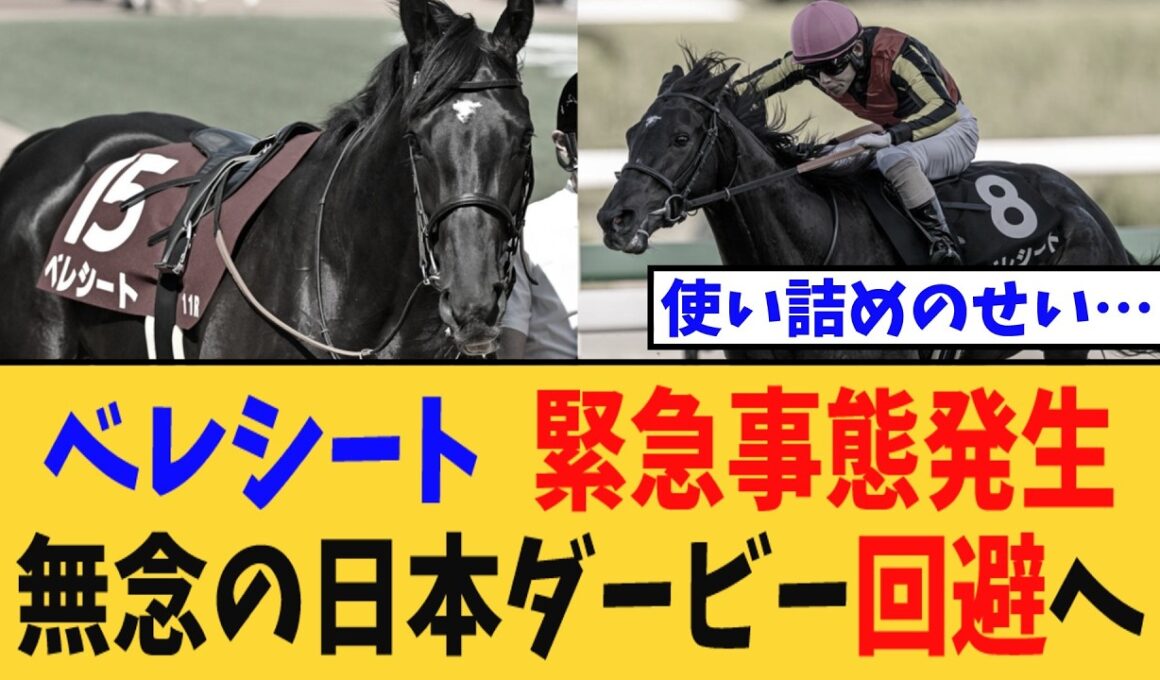 【ダービー】ベレシート、緊急事態発生で無念の日本ダービー回避だが…【競馬反応集】