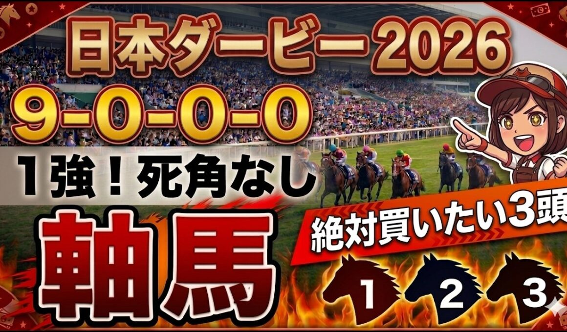 日本ダービー2026 予想 【激アツデータ『9-0-0-0』該当！1強！好勝負必至！1人気ではない『軸馬』はアレ／超激穴！追い切りから買いたい『11人気』はアレ／徹底解説！絶対買いたい3頭】