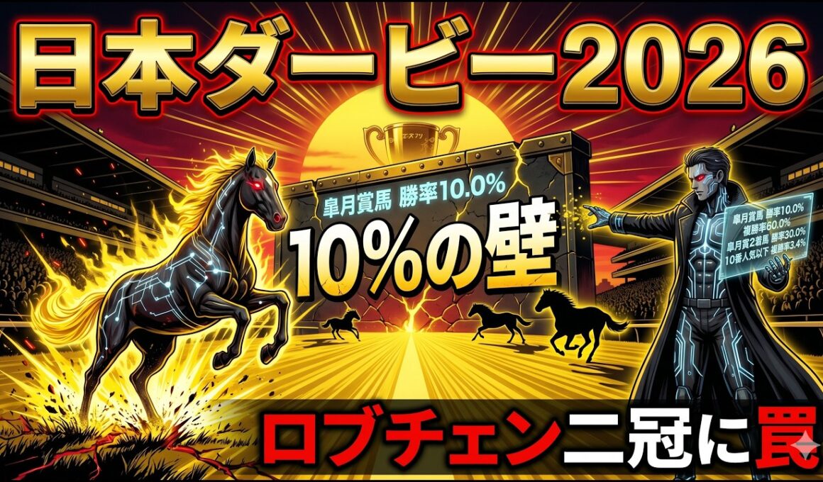 日本ダービー2026 皐月賞馬を阻む10%の壁#日本ダービー#日本ダービー2026#東京優駿#東京競馬場#ロブチェン#リアライズシリウス#ライヒスアドラー#フォルテアンジェロ#アウダーシア