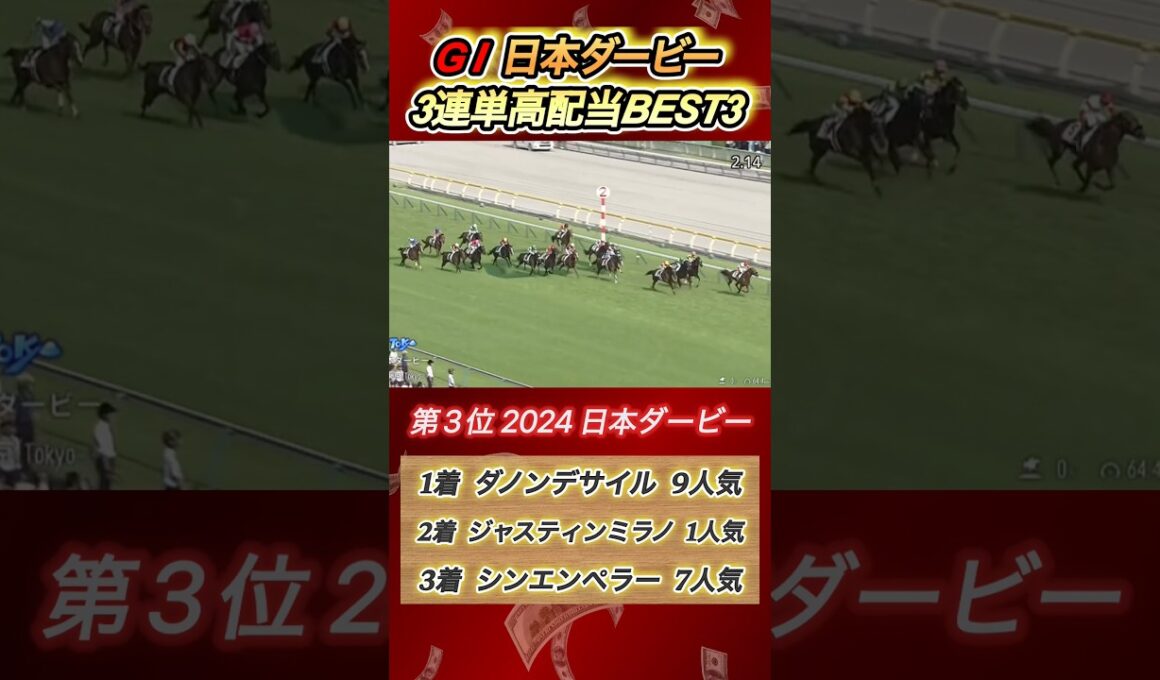 日本ダービー3連単高配当ランキングBEST3！　#競馬  #日本ダービー  #3連単  #GI  #東京競馬場  #shorts