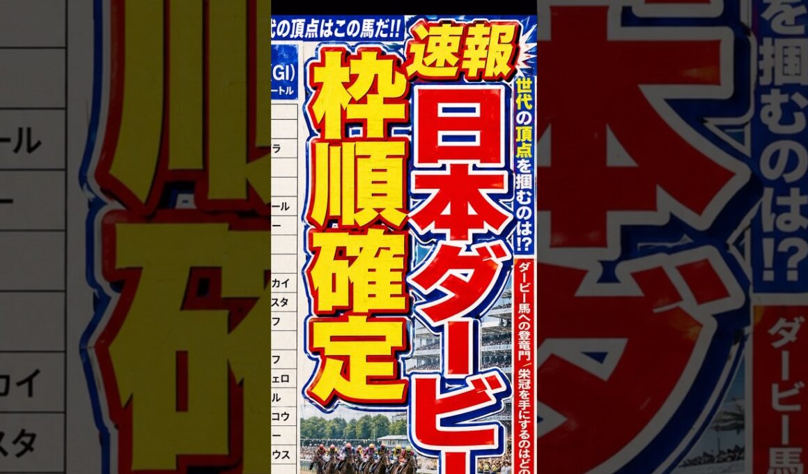 【速報】日本ダービー枠順確定！今年の“運命の枠”はどこだ#日本ダービー#競馬#競馬予想#枠順発表#東京優駿#JRA#競馬好きと繋がりたい#競馬ショート#競馬ファン