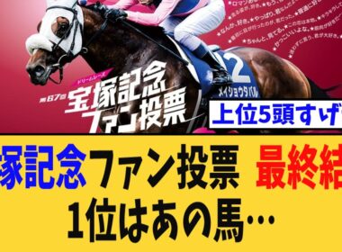 【宝塚記念】ファン投票最終結果発表!!1位はあの馬…【競馬反応集】