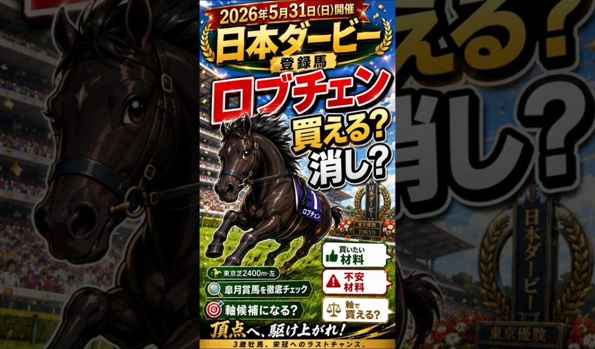 【日本ダービー2026】ロブチェン買える？消し？皐月賞馬は軸で信頼できるのか #競馬予想 #jra #日本ダービー #ロブチェン