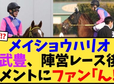 メイショウハリオ武豊、陣営レース後コメントにファン｢ん!?｣【競馬反応集】
