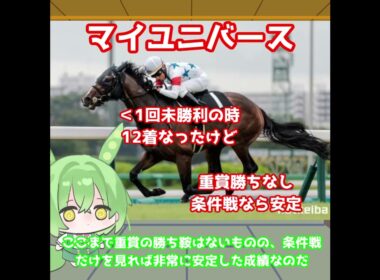 【菊花賞出走馬紹介】マイユニバース　前走は長距離で結果を出す！レジェンドとの邂逅でクラシックの優勝を！【菊花賞2025】#競馬 #ずんだもん #shorts