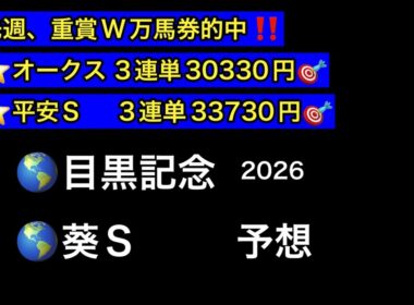 【競馬予想】　目黒記念　葵ステークス　予想　2026