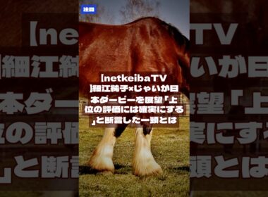 【netkeibaTV】細江純子×じゃいが日本ダービーを展望 「上位の評価には確実にする」と断言した一頭とは 2026年5月29日｜競馬速報 #Shorts