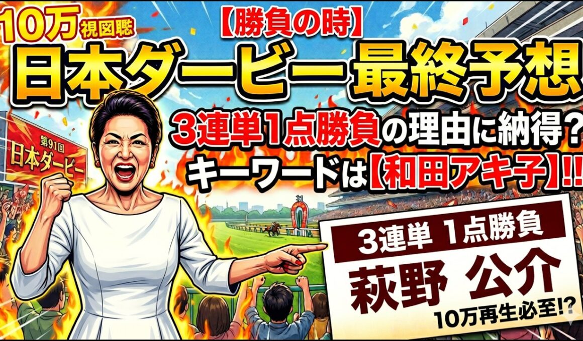 🎯東京優駿【 日本ダービー2026 大荒れ予想 】なぜ「大穴3連単1点」なのか？行き着いたヤバすぎる結論