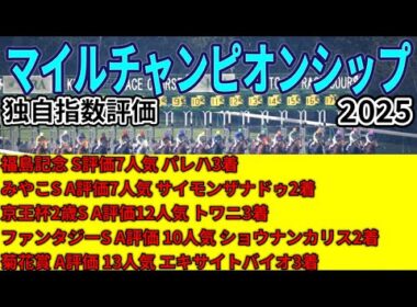 【マイルチャンピオンシップ2025】【独自指数評価】枠確定後シミュレーション 騎手・タイム指数・種牡馬・馬主等を組み合わせた独自指数を元に評価を公開！ #3864