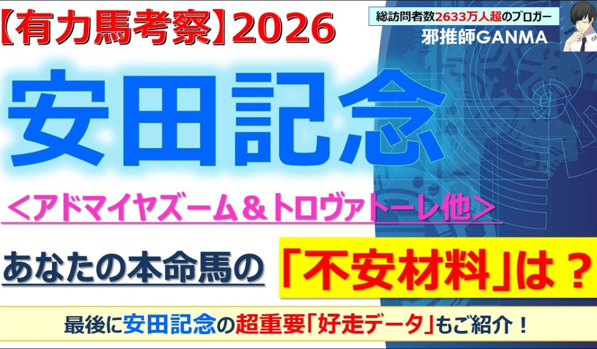 【安田記念2026 有力馬考察】アドマイヤズーム＆トロヴァトーレ他 人気馬6頭を徹底考察！