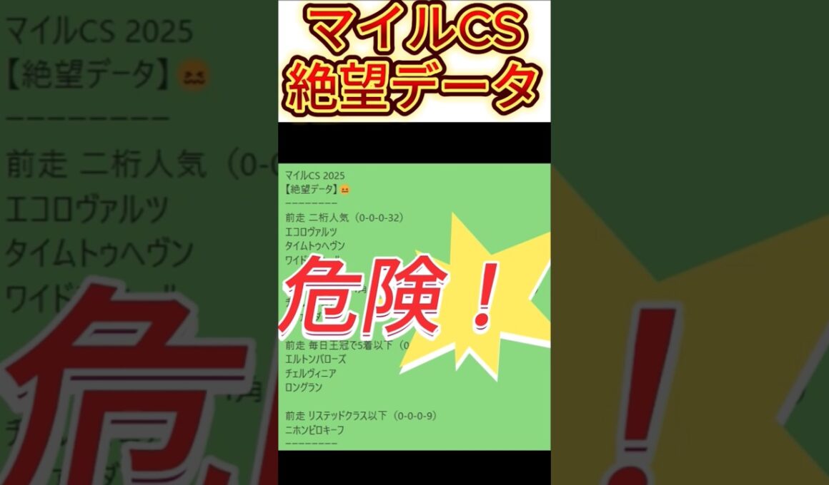 【マイルチャンピオンシップ 】 2025 これは危険！【絶望データ】 002 #競馬予想 #shorts #マイルチャンピオンシップ