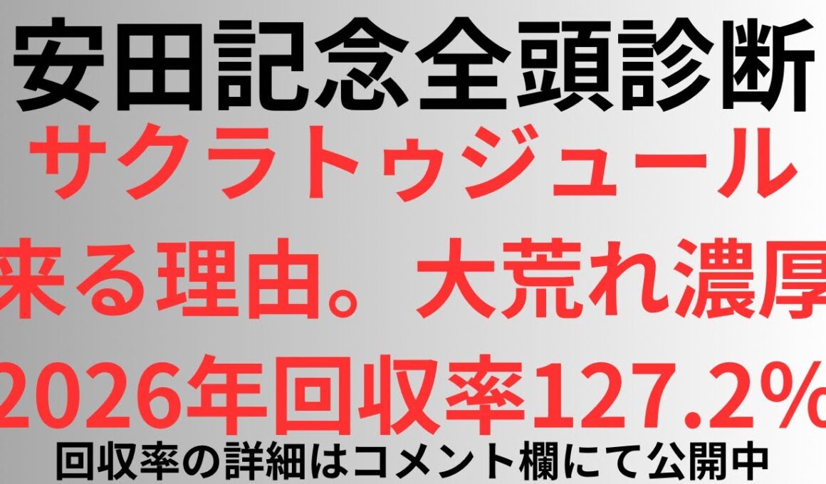 【安田記念2026】全頭診断 サクラトゥジュールが来る理由。大荒れ濃厚。2026年回収率127.2%
