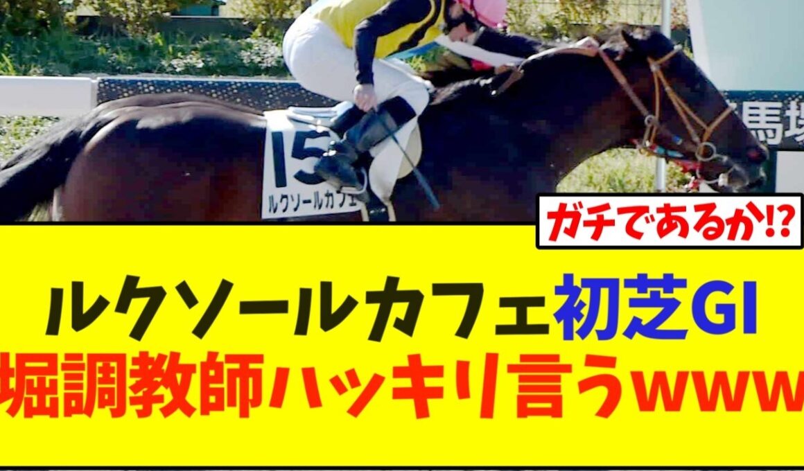ルクソールカフェ、初芝GI、堀調教師ハッキリ言うwww【安田記念】