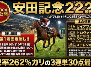 安田記念2026 最終買い目｜◎ガイア＋桜花賞馬2着率100%★3連単30点完全公開