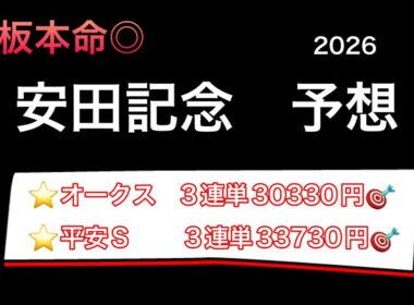 【競馬予想】　安田記念　予想　2026