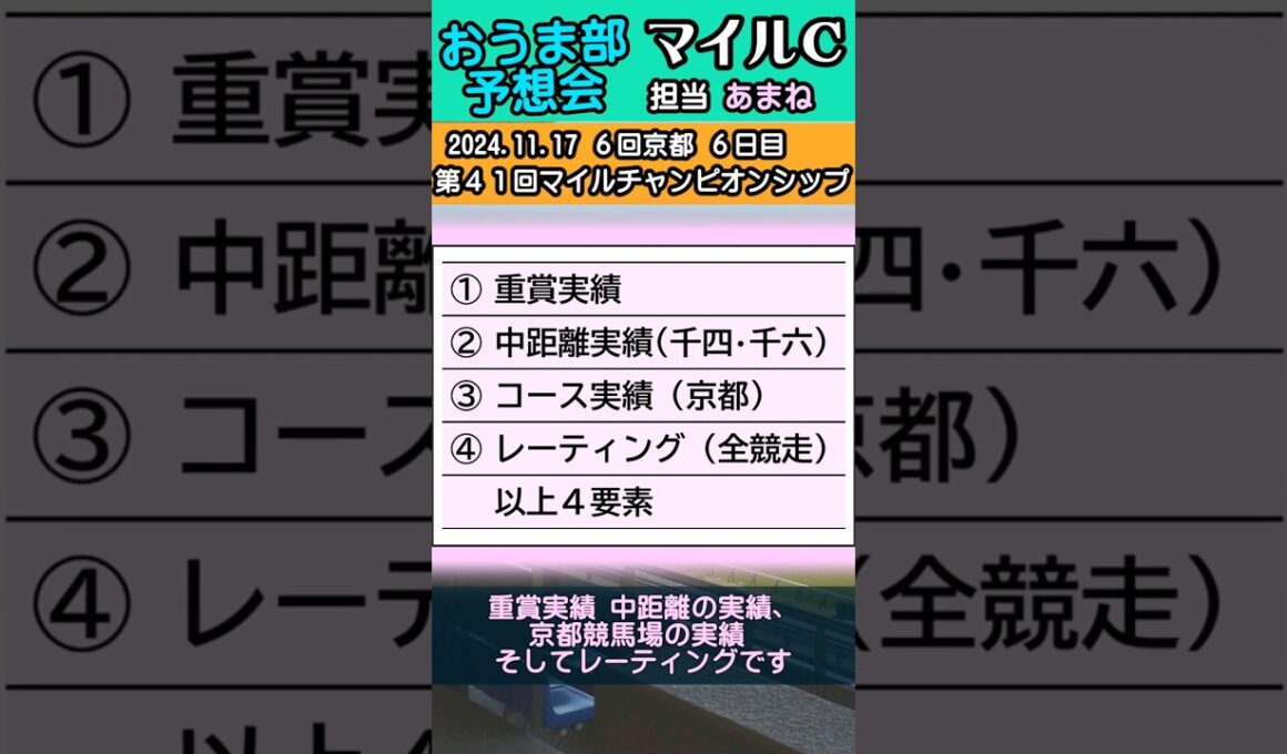 2024マイルチャンピオンシップ【縦画面３分予想】#競馬 #競馬予想 #マイルチャンピオンシップ #京都競馬場 #shorts