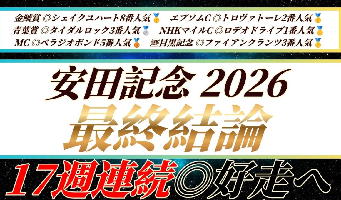 安田記念2026【最終結論】好枠を引けたあの馬が良い🔥オカルトは凄いです。