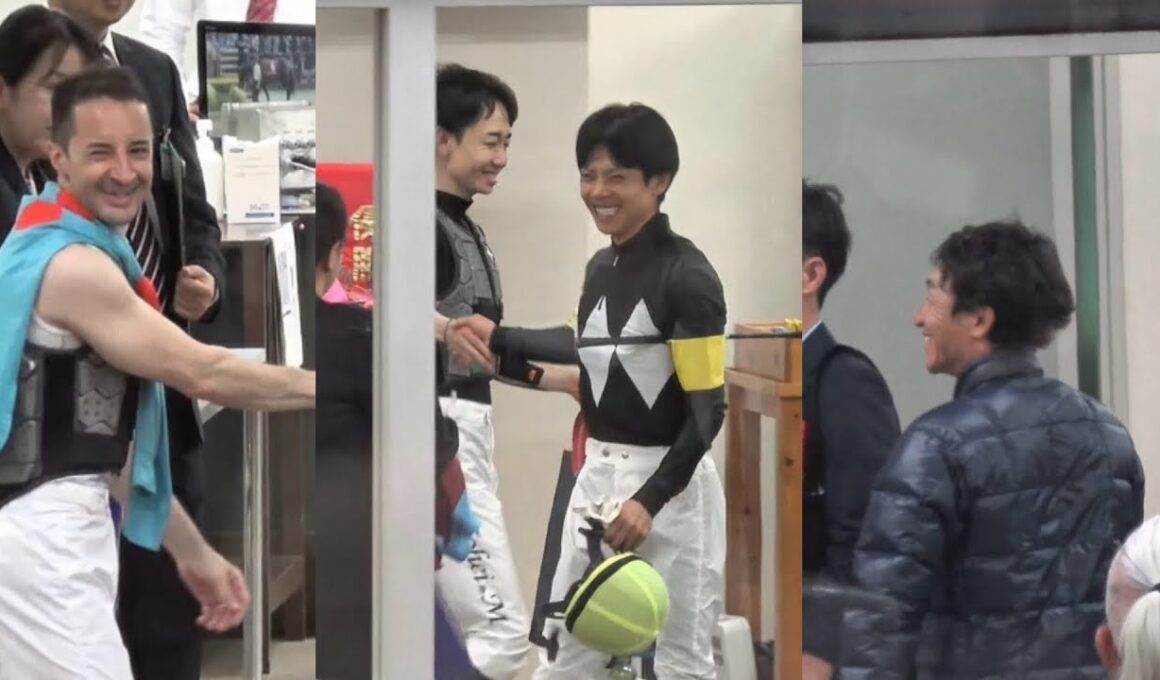 【日本ダービー2026】ノリさんやルメール、北村友一ら騎手仲間に祝福される松山弘平騎手 ロブチェン 【検量室 表彰式後の様子】