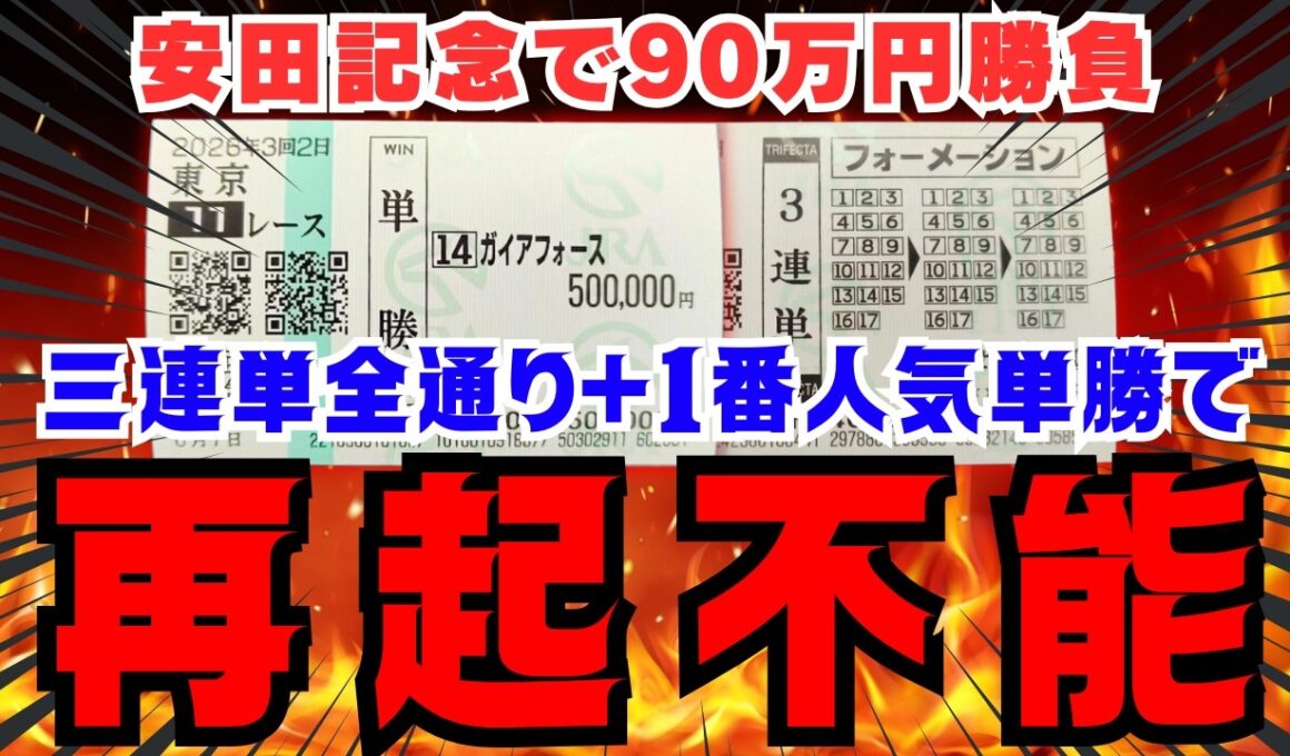 【大負け】安田記念で3連単全通りと一番人気の単勝50万円買った結果