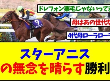 【阪神JF】母の無念を晴らす勝利！スターアニス！【反応集】