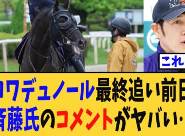 【宝塚記念】クロワデュノール最終追い切り前日の斉藤調教師のコメントがヤバいｗｗｗ【競馬反応集】