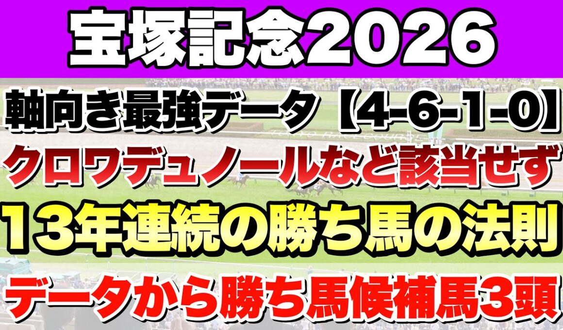 【宝塚記念2026】データから導き出される好走馬!!13年間続く法則とは!?【データ予想】
