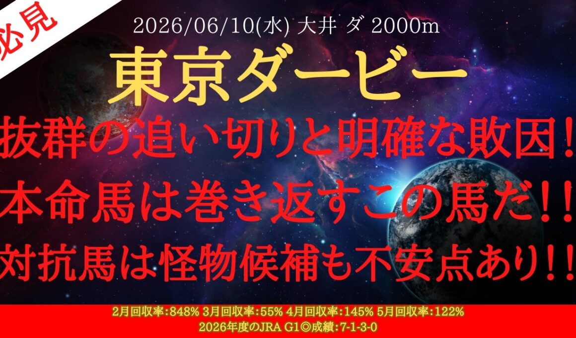 【 最終結論 】東京ダービー 2026 予想 抜群の追い切りと明確な敗因！本命馬は巻き返すこの馬だ！！対抗馬は怪物候補も不安点あり！！【地方競馬予想】