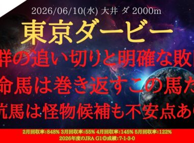 【 最終結論 】東京ダービー 2026 予想 抜群の追い切りと明確な敗因！本命馬は巻き返すこの馬だ！！対抗馬は怪物候補も不安点あり！！【地方競馬予想】