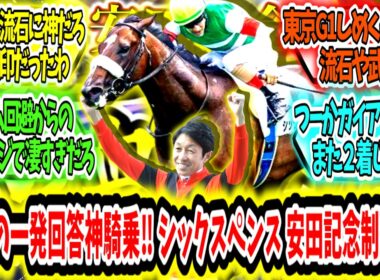 『武豊の一発回答があまりにもレジェンド過ぎる‼ シックスペンス 安田記念制覇ァ！』に対するみんなの反応【競馬の反応集】