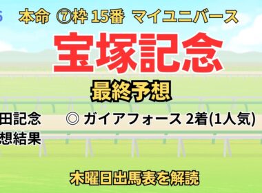 ◎ マイユニバース 「宝塚記念 2026 最終予想」 #宝塚記念