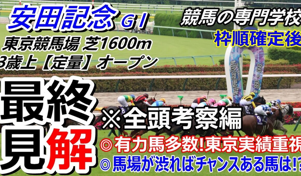 【安田記念2026】全頭考察 東京実績を重視！馬場が渋った時のために各馬の馬場適性を盛り込みました