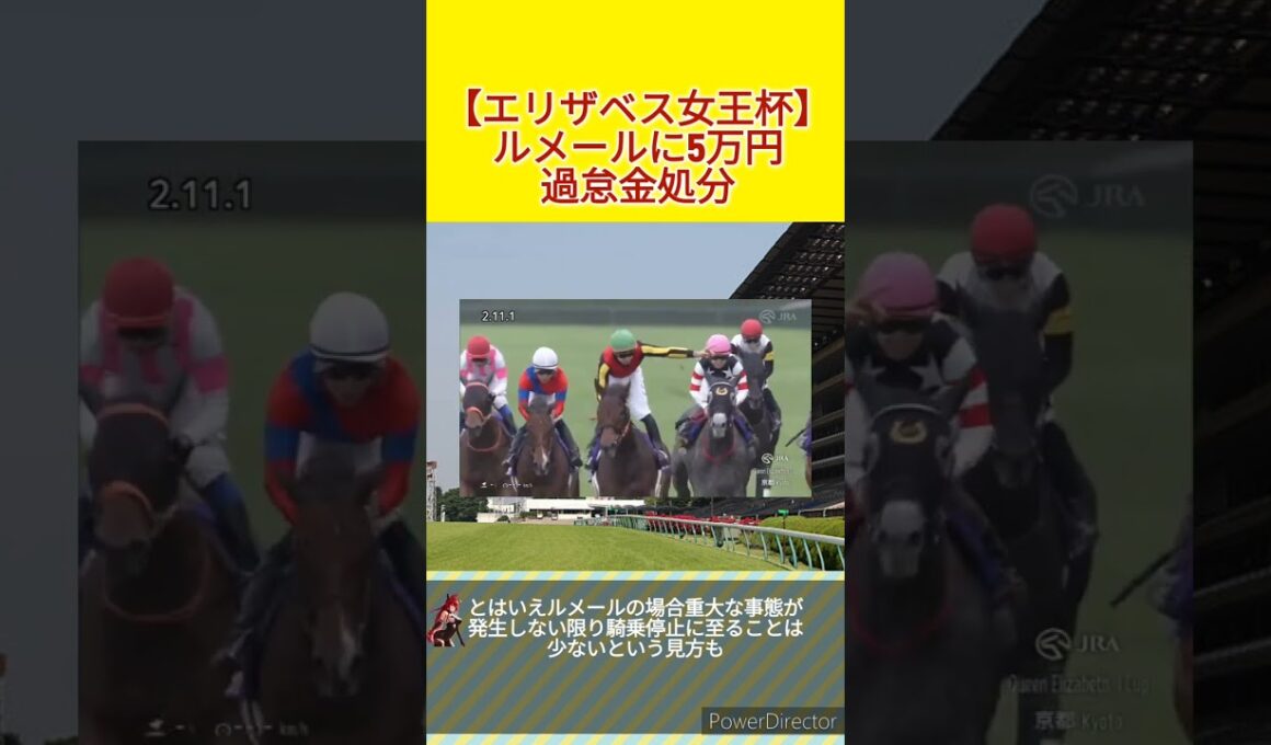 【エリザベス女王杯2024】ルメール過怠金5万円　#競馬