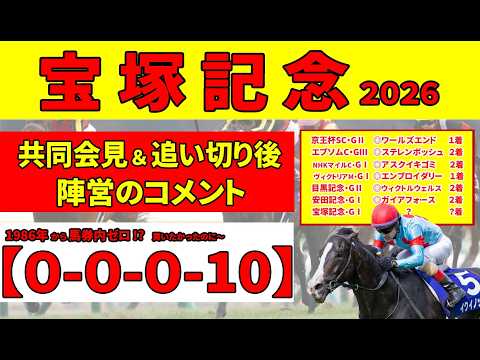 【宝塚記念2026】＜共同会見＆陣営のコメント＞1986年から１頭も馬券になっていないこのローテがヤバイ！