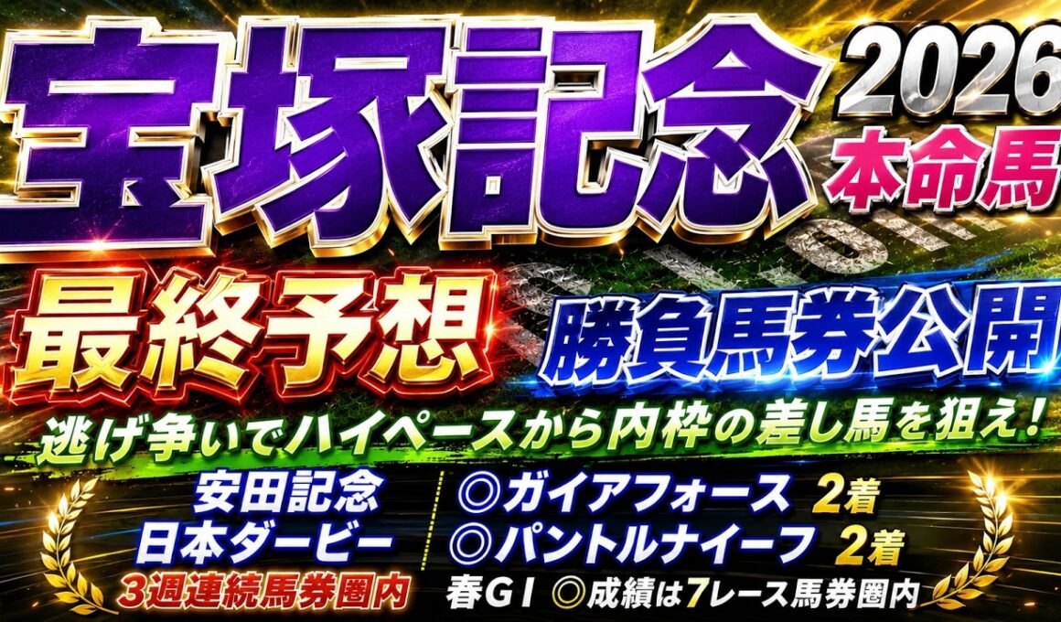 【宝塚記念2026】最終予想　/先週 安田記念◎ガイアフォース日本🥈/先週 日本ダービー◎パントルナイーフ🥈 目黒記念◎ファイアンクランツ🥇/2025年の馬券回収率は127％/【競馬予想】