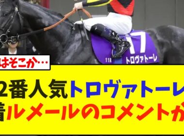 2番人気トロヴァトーレ、9着ルメール騎手のレース後コメント出たけど…【安田記念】