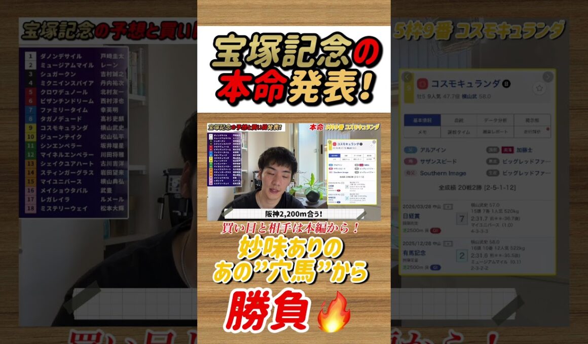 【宝塚記念2026】有馬記念でも好走したあの穴馬から勝負🔥