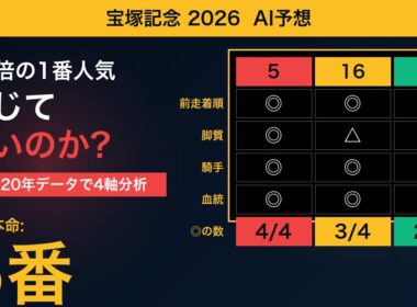 【宝塚記念2026】1番人気クロワデュノールは本物か AIが過去20年データで4軸診断