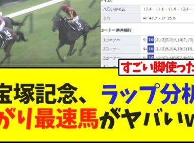 宝塚記念、ラップ分析上がり最速馬がヤバいww【競馬】