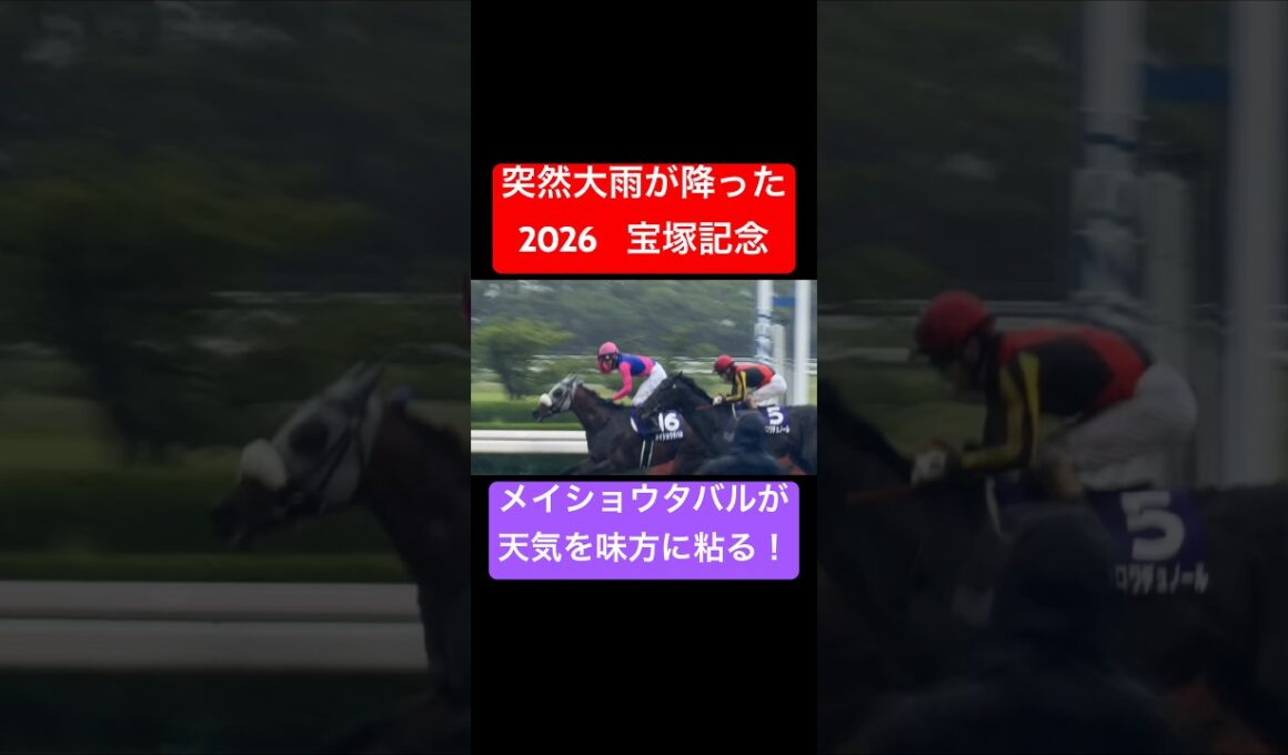 【宝塚記念2026】 メイショウタバルがゲリラ豪雨を味方にして粘って連覇達成！ #宝塚記念 #武豊 #メイショウタバル #競馬 #shorts