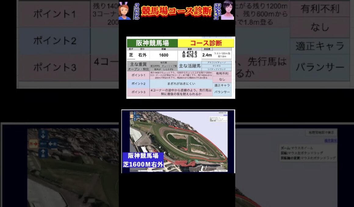 コース診断　阪神芝1600m外　桜花賞　しらさぎステークス　阪神ジュベナイルフィリーズ