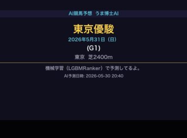 【AI競馬予想】日本ダービー東京優駿（G1）2026-05-31 | うま博士AI