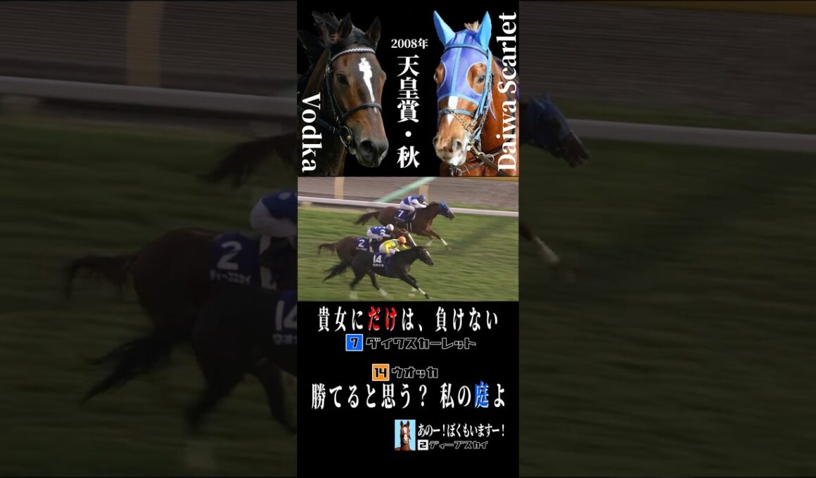 麗しき淑女たちの死闘 2008年 天皇賞秋 #競馬 #ウオッカ #ダイワスカーレット #ディープスカイ #武豊 #安藤勝己 #四位洋文