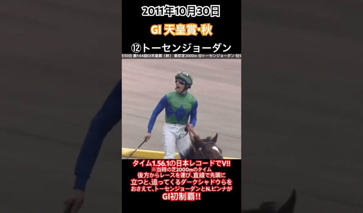 天皇賞秋2011 後方からレースを運び、直線では追ってくるダークシャドウらをおさえて、トーセンジョーダンとN.ピンナがGⅠ初制覇!!#競馬#トーセンジョーダン#天皇賞秋#shorts