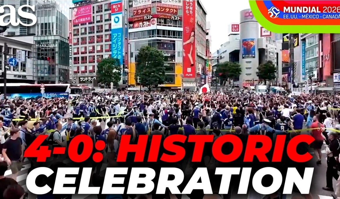 TOKYO ERUPTS: Shibuya Crossing turns into a sea of CELEBRATION after Japan's 4-0 World Cup win