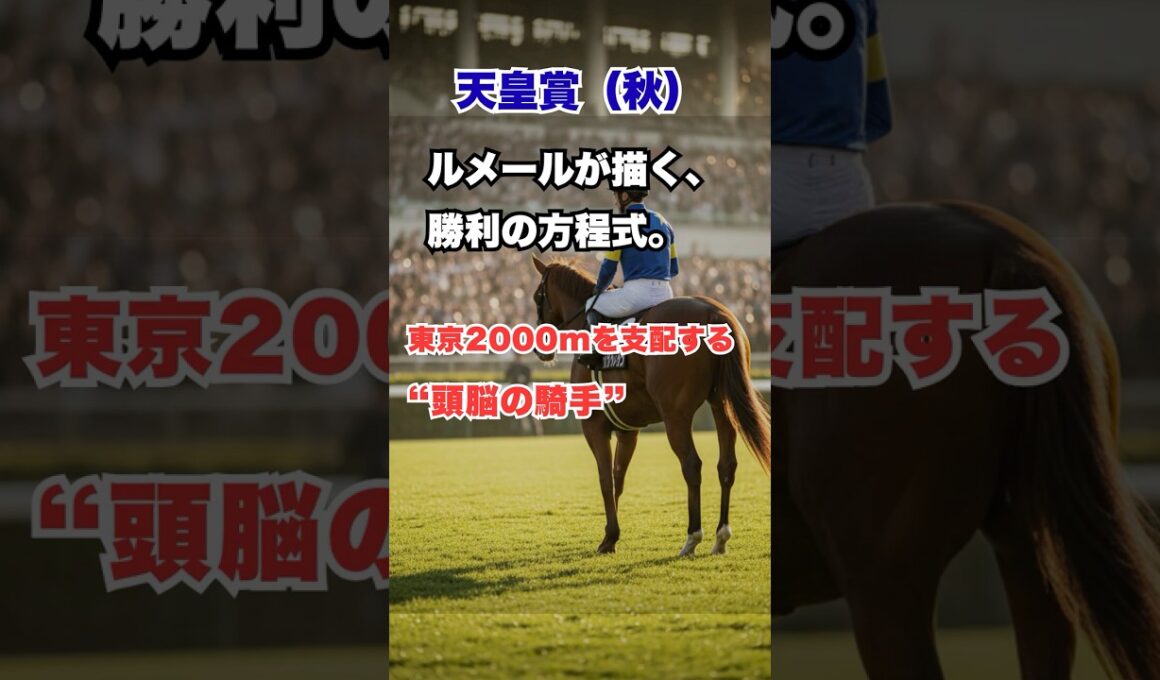 【天皇賞・秋】ルメール騎手の“頭脳”が勝負を支配する！東京2000mを制する騎乗のロジックとは？#天皇賞秋 #天皇賞秋予想 #競馬予想 #東京競馬場 #競馬分析 #競馬ファン