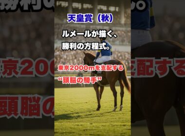 【天皇賞・秋】ルメール騎手の“頭脳”が勝負を支配する！東京2000mを制する騎乗のロジックとは？#天皇賞秋 #天皇賞秋予想 #競馬予想 #東京競馬場 #競馬分析 #競馬ファン