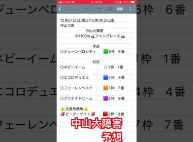 中山大障害予想　#競馬予想