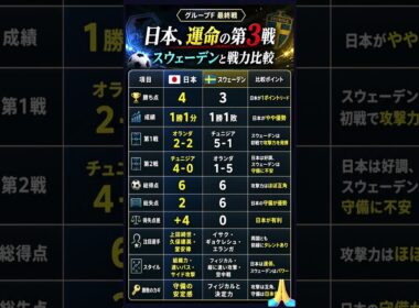 日本、運命の第3戦！スウェーデン戦で突破なるか？
