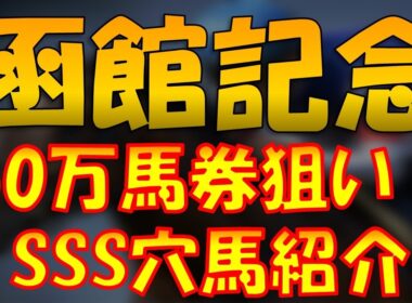 【函館記念徹底予想】最強穴馬から３連単で超万馬券を狙います！！